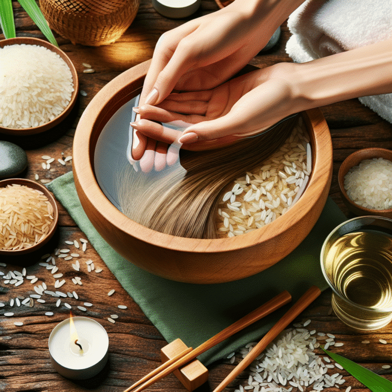 rice water rinse for shiny hair